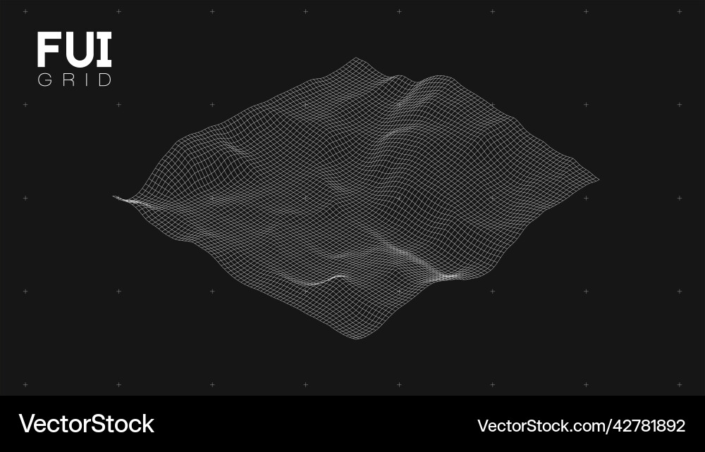 Fui gui 3d landscape scan grid abstract Fui gui 3d landscape scan grid abstract vector image