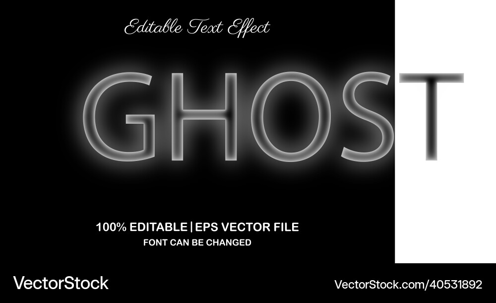 Ghost 3d editable text effect vector image