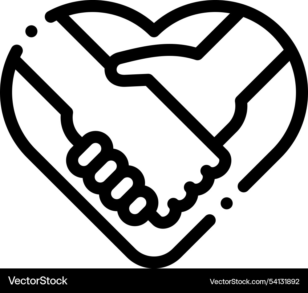 Handshake icon thin linear style design isolated Handshake icon thin linear style design isolated vector image