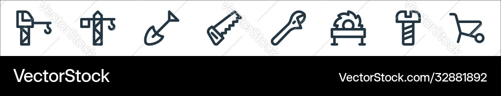 Labour day line icons linear set quality Labour day line icons linear set quality vector image