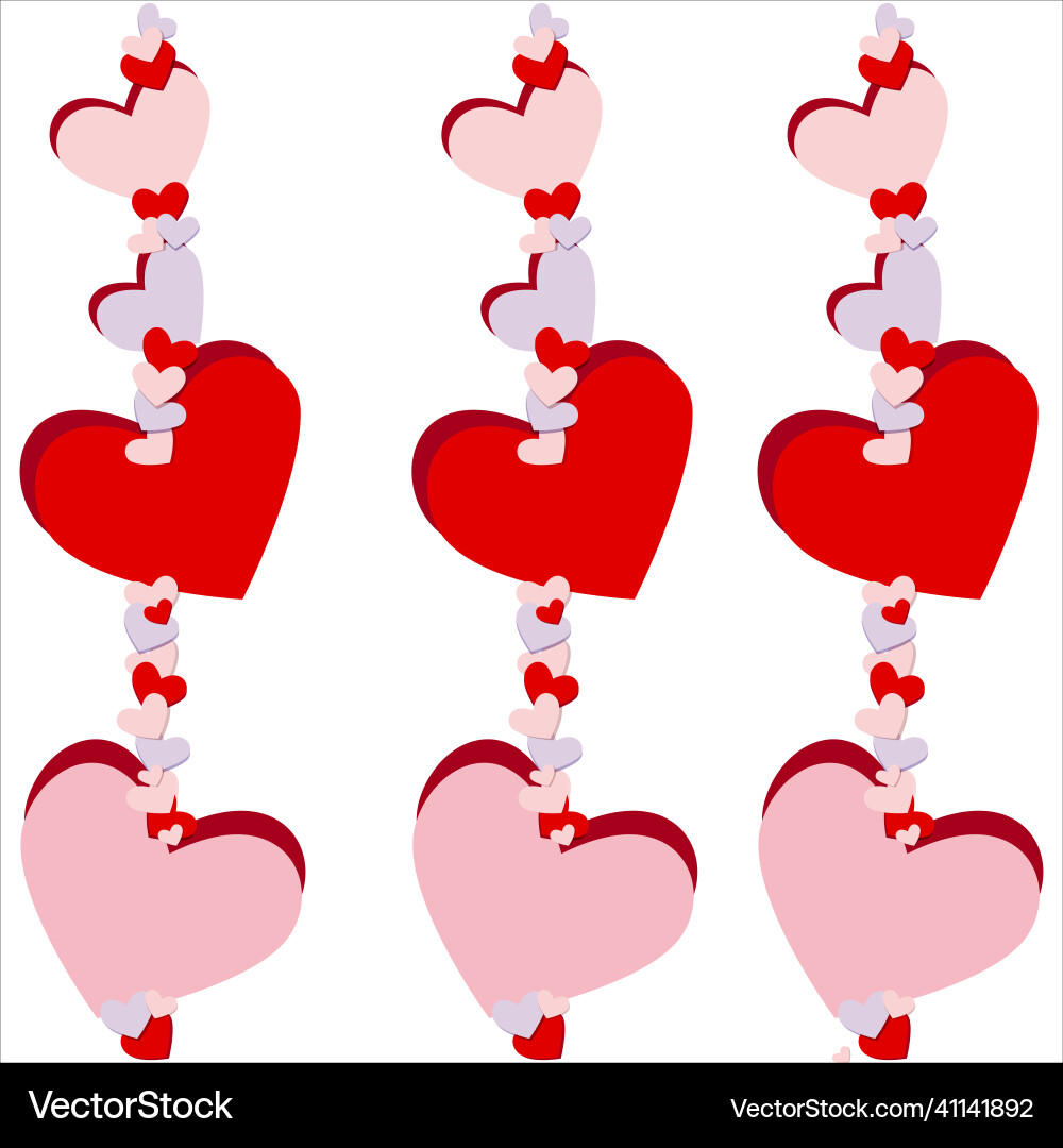 Multicolored Hearts Template Vector Image