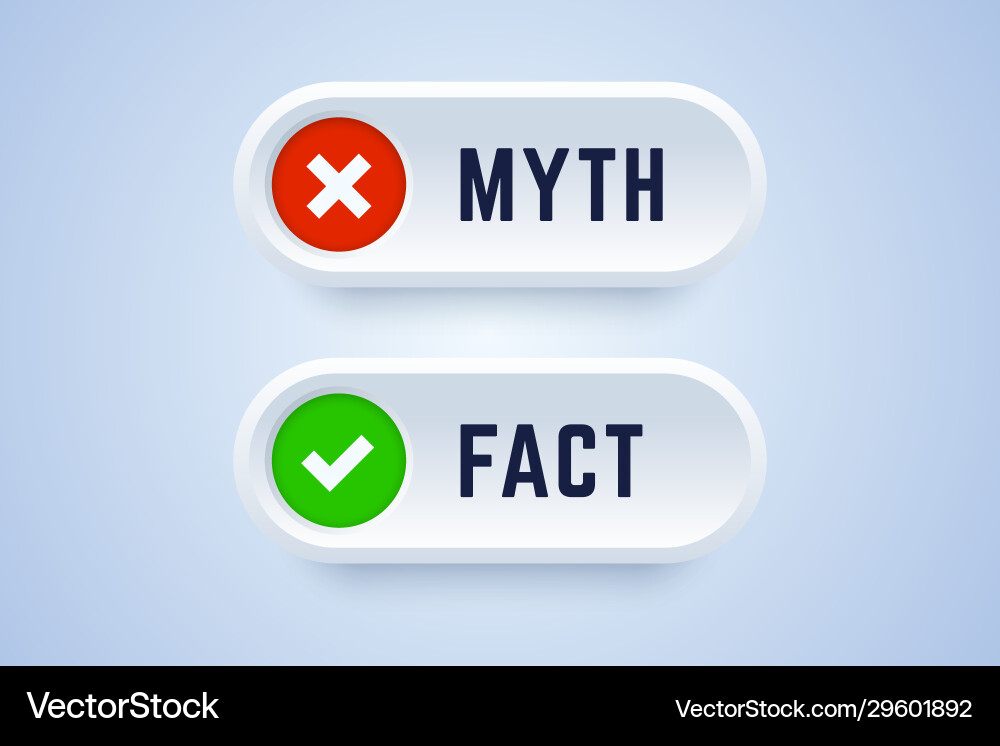 Myth vs. Fact Buttons - Check & Cross vector image