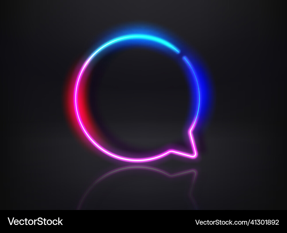 Neon Speech Bubble - Dunkel Hintergrund Vektorbild