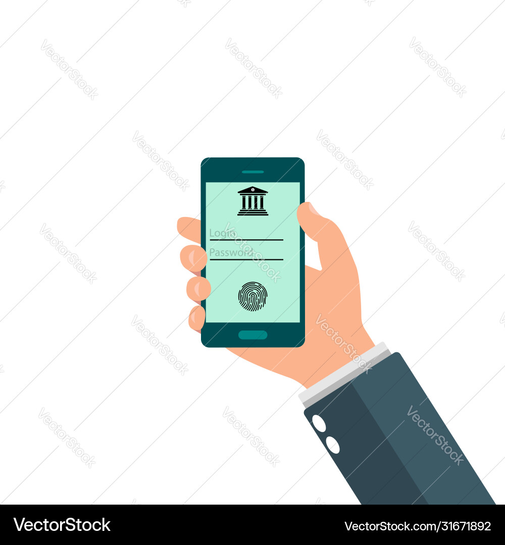 Online banking mobile apps log in app fi Online banking mobile apps log in app fi vector image