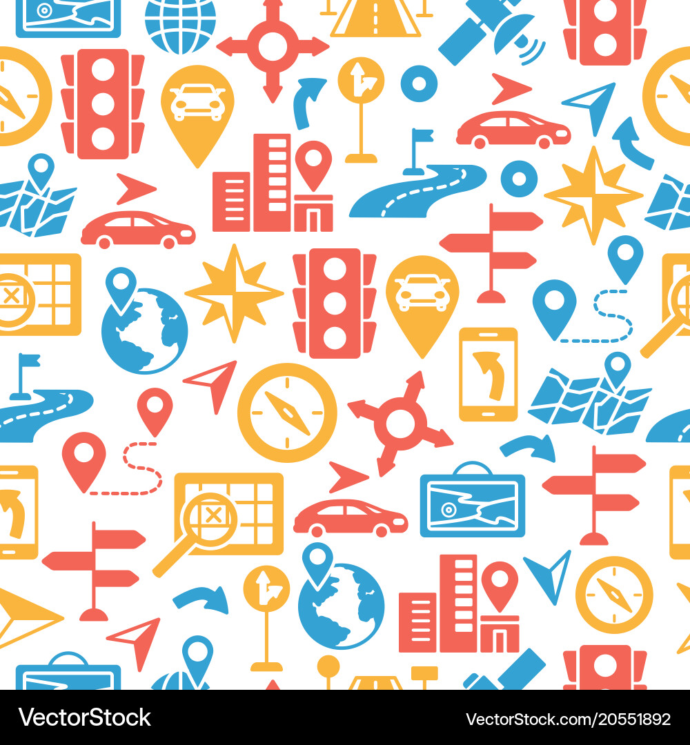 Seamless pattern with route related Vector Image