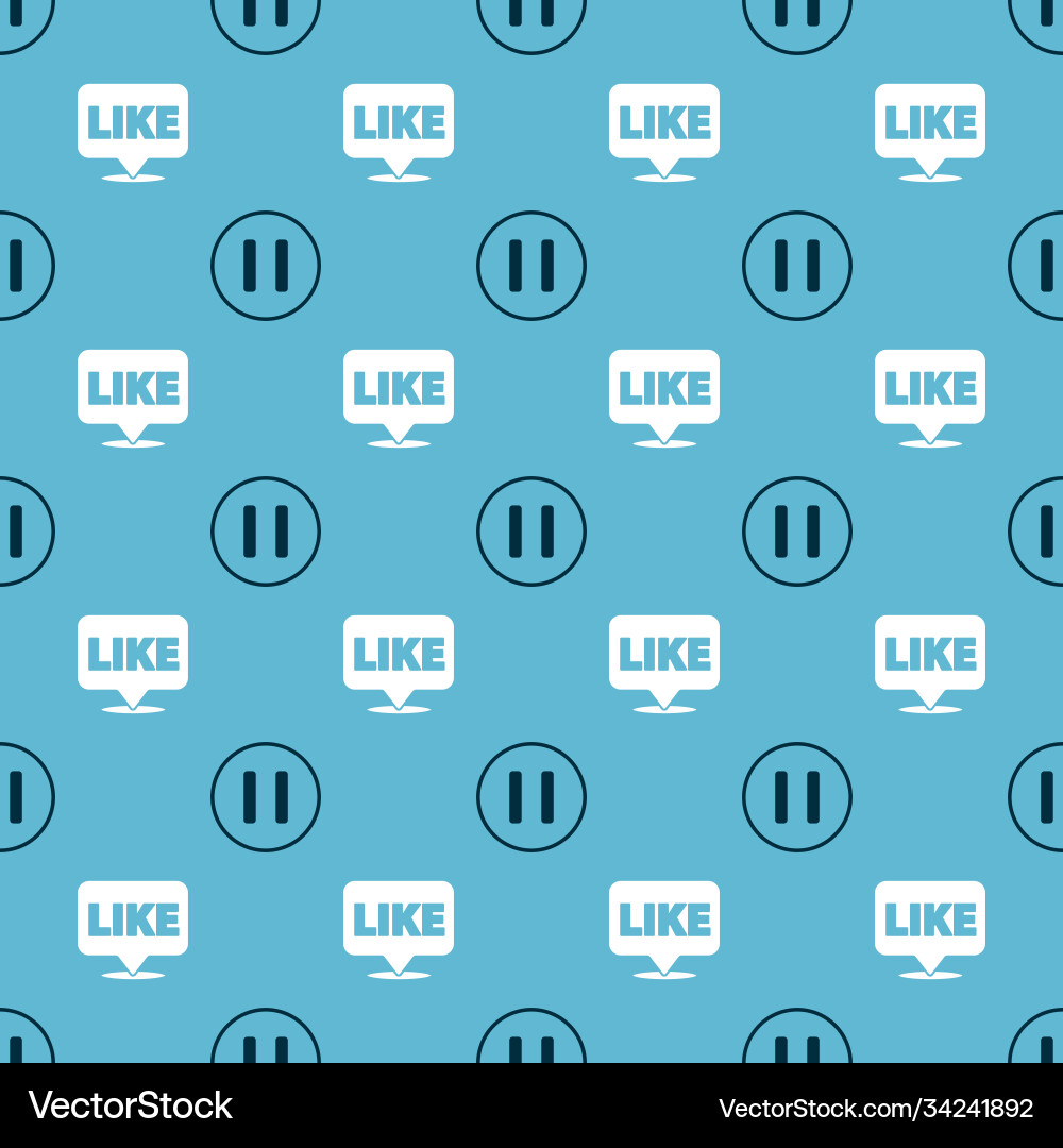 Set pause button and like in speech bubble Set pause button and like in speech bubble vector image