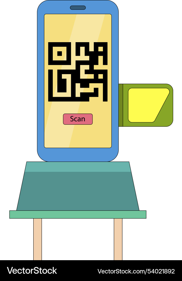Smartphone displaying multifunctional qr code Smartphone displaying multifunctional qr code vector image