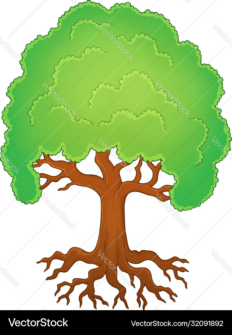 Tree with roots theme image 1 vector image