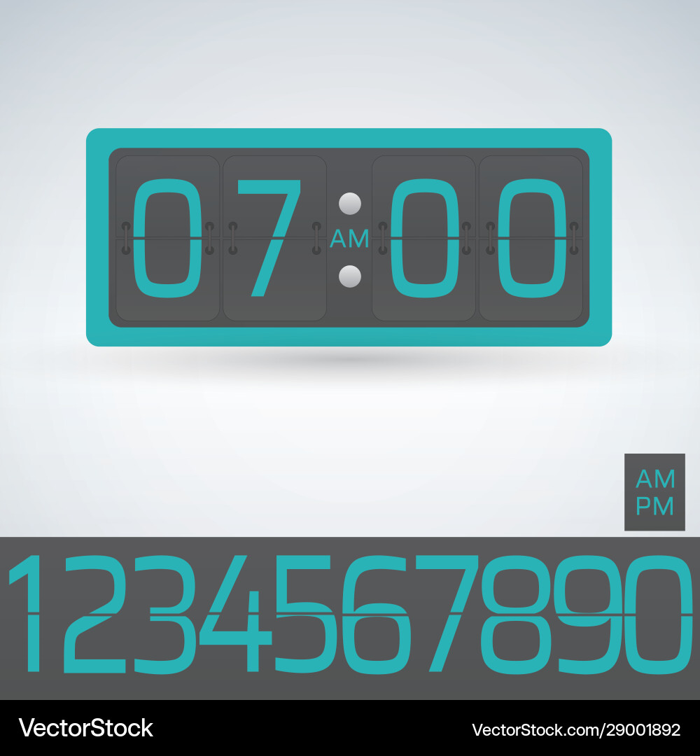 Wall or table flip clock number counter template Wall or table flip clock number counter template vector image