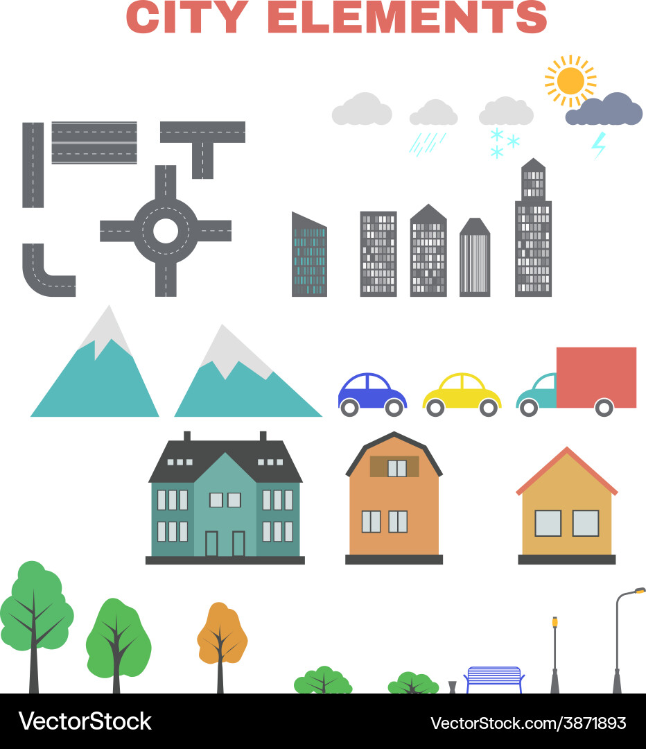 City elements for creating your map Vector Image