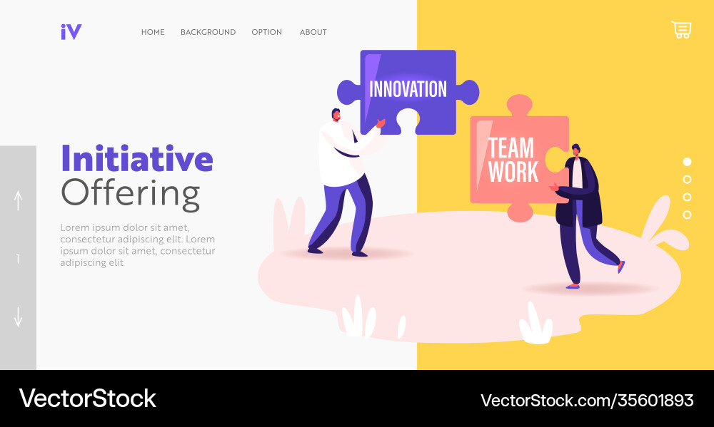 Core values landing page template tiny Vector Image