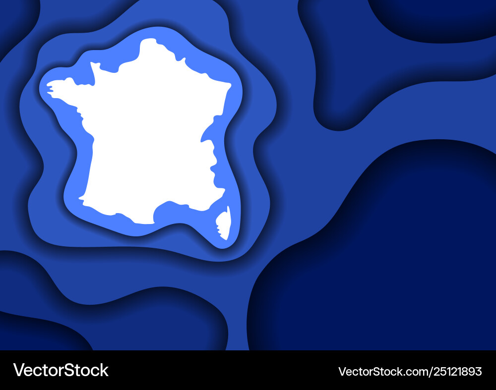 Frankreich Karte abstrakte Schemata aus blauen Schichten Frankreich Karte abstrakte Schemata aus blauen Schichten vektorbild