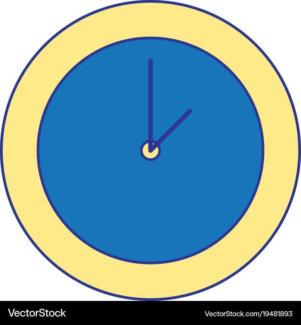 Full color circle wall clock time object vector image