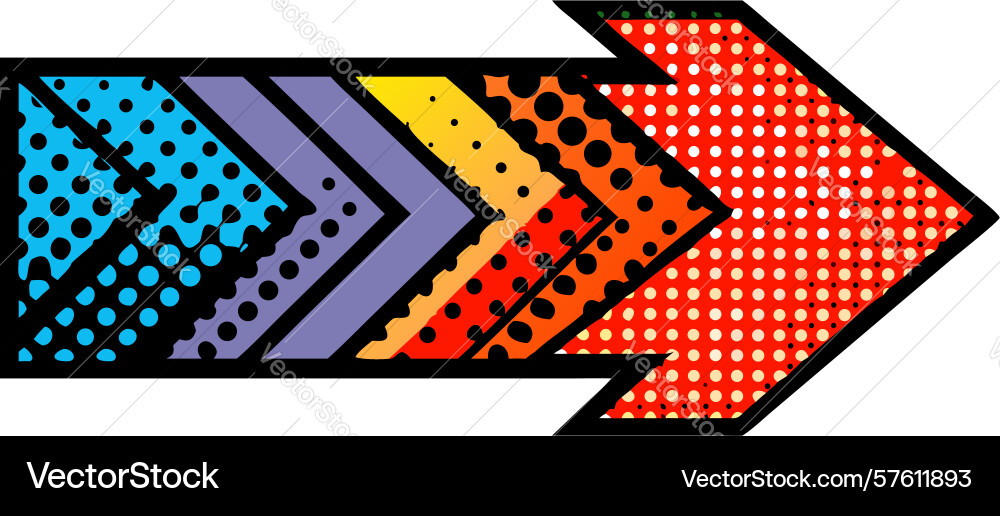 Geometric arrow with zigzag patterns graphic vector image