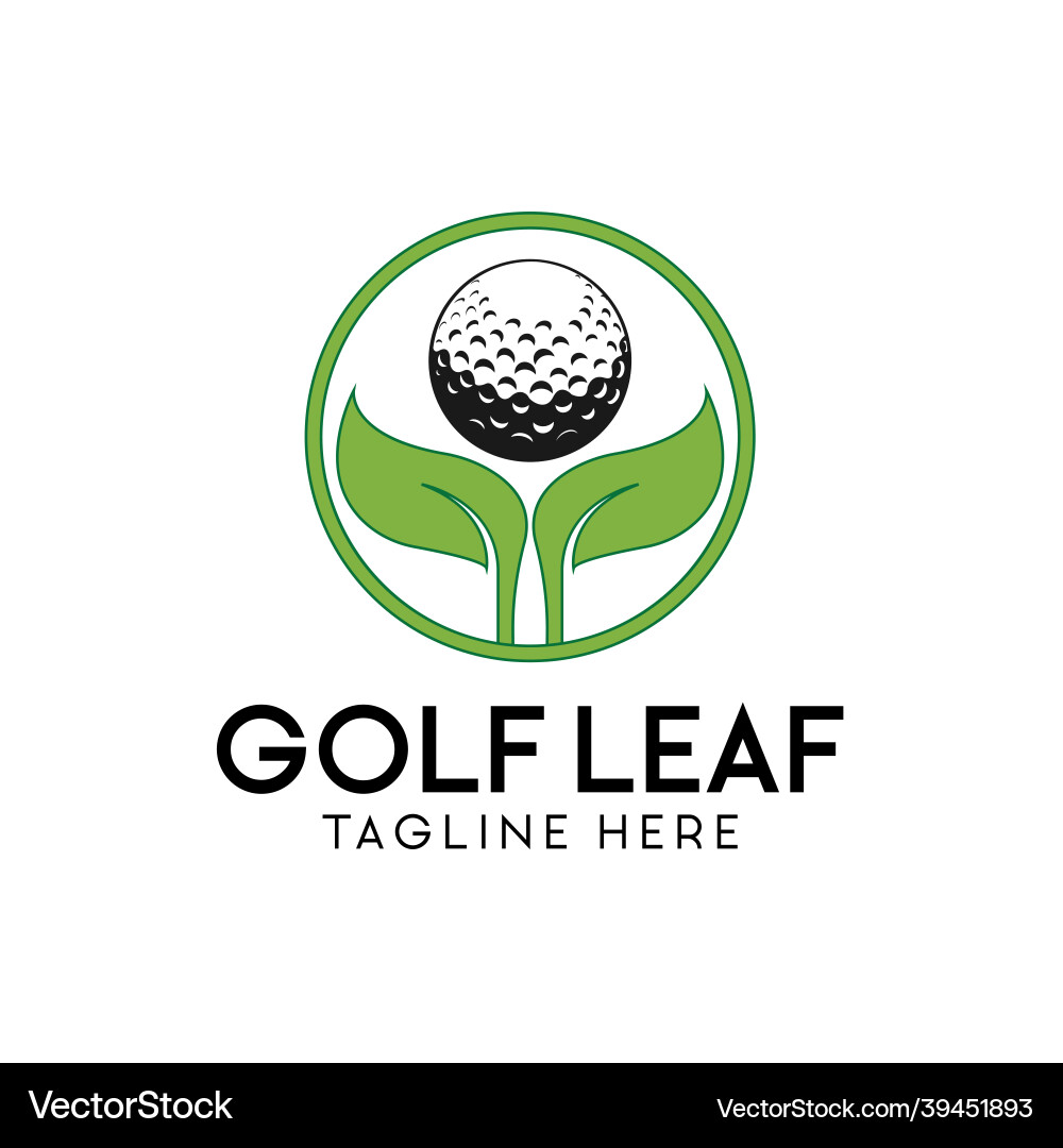 Golf Leaves Logo Template Vector Image