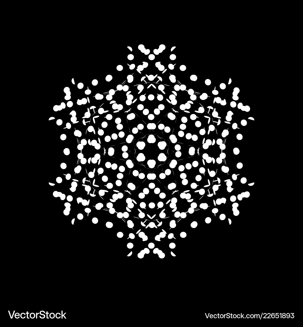 Halftone snowflake shape Halftone snowflake shape vector image
