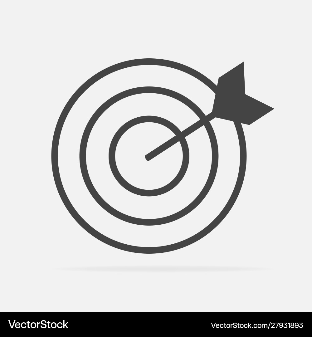 Image a target pierced an arrow dart flat Image a target pierced an arrow dart flat Vector Image