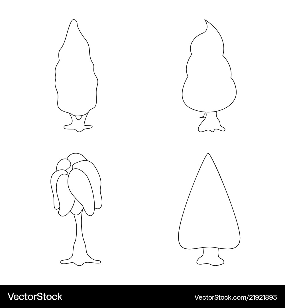 Isolated object of tree and nature symbol set Vector Image