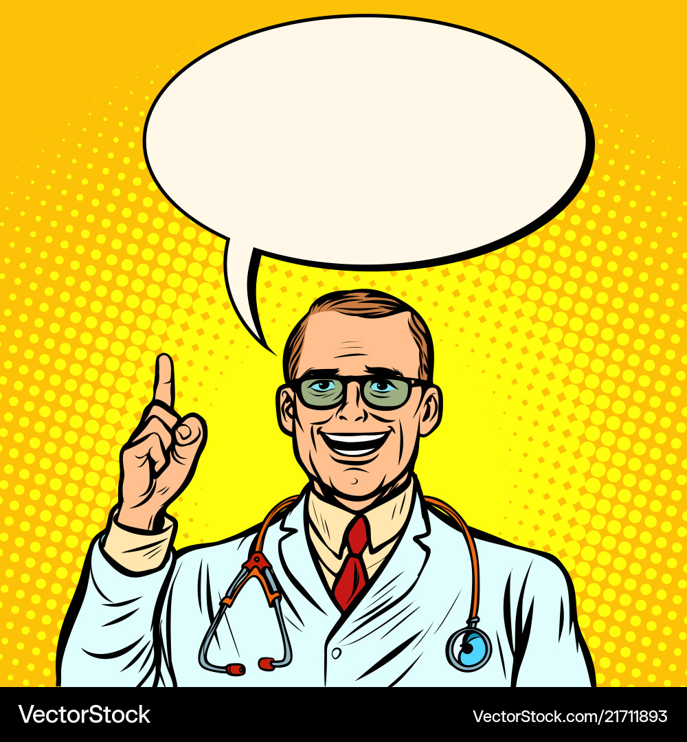Joyful male doctor medicine and health Joyful male doctor medicine and health vector image