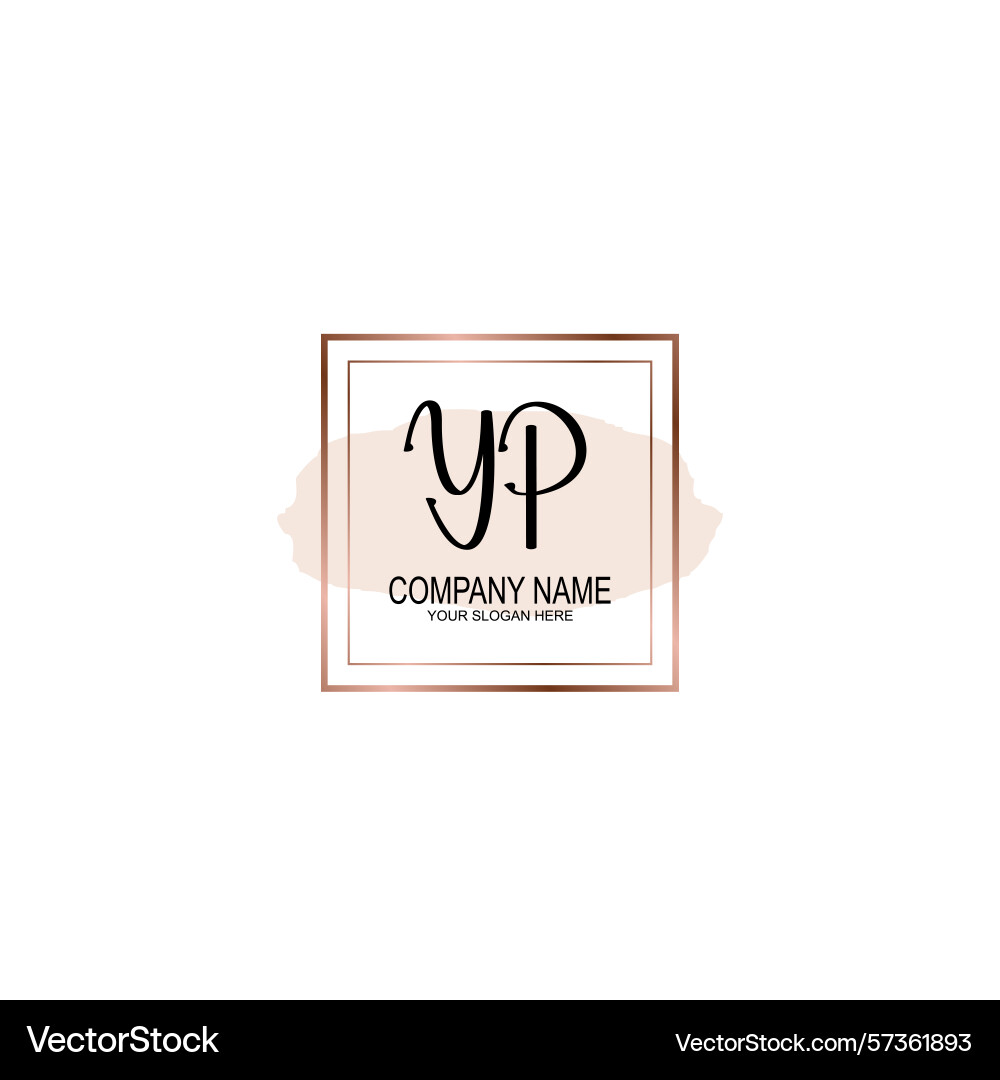 Minimalist handwritten yp initial logos with soft Minimalist handwritten yp initial logos with soft Vector Image