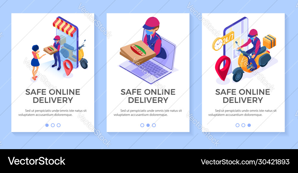 Online food order package delivery service Online food order package delivery service vector image