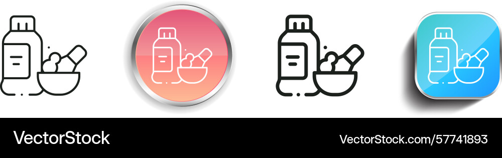Powder icon thin linear regular and button style vector image