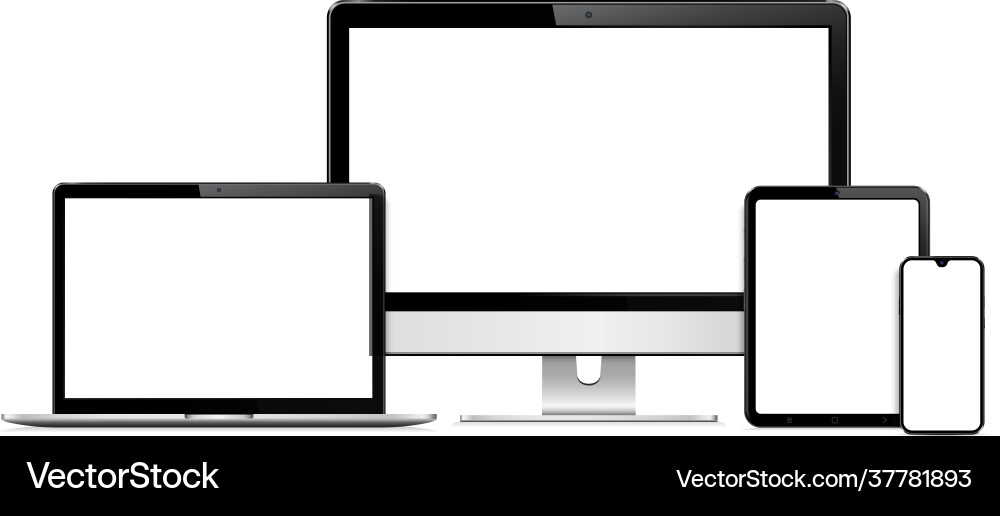 Responsive web design computer display laptop Responsive web design computer display laptop vector image