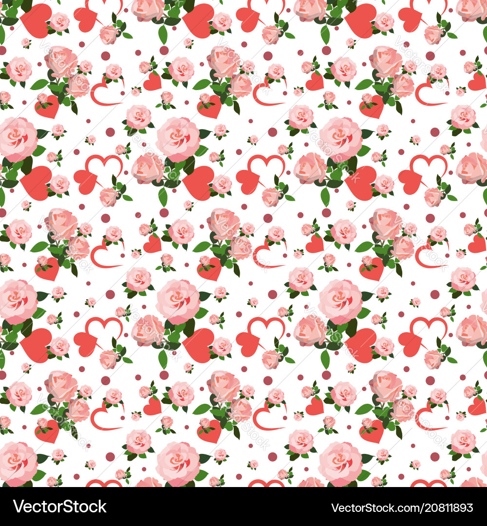 Romantic Roses Seamless Pattern Vector Image