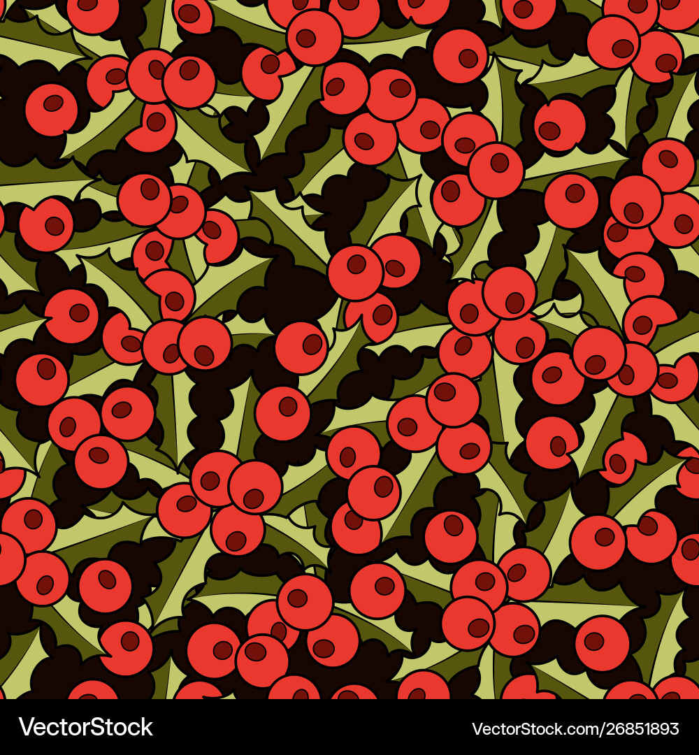 Seamless pattern background with ilex Vector Image