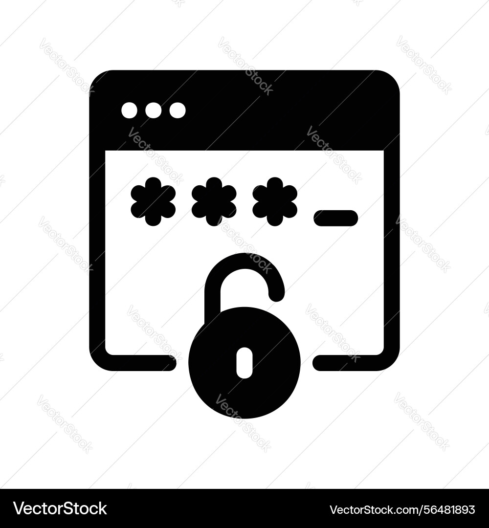 Secure login interface icon showing password Secure login interface icon showing password vector image
