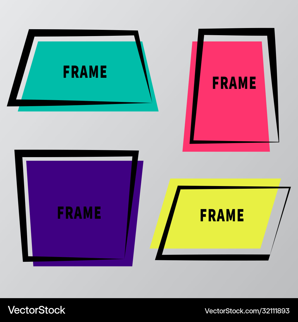 Set abstract colorful frame on gray background Set abstract colorful frame on gray background vector image