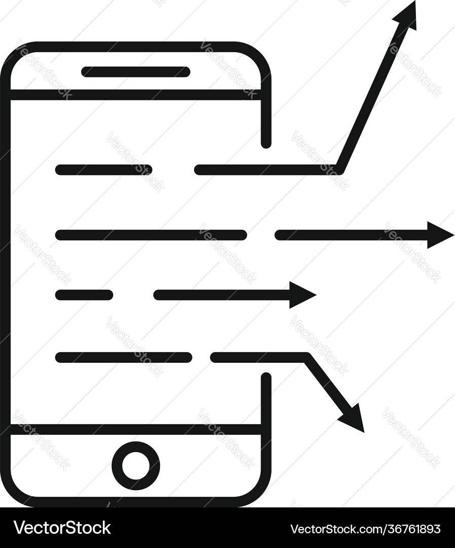 Smartphone data access icon outline style Smartphone data access icon outline style vector image