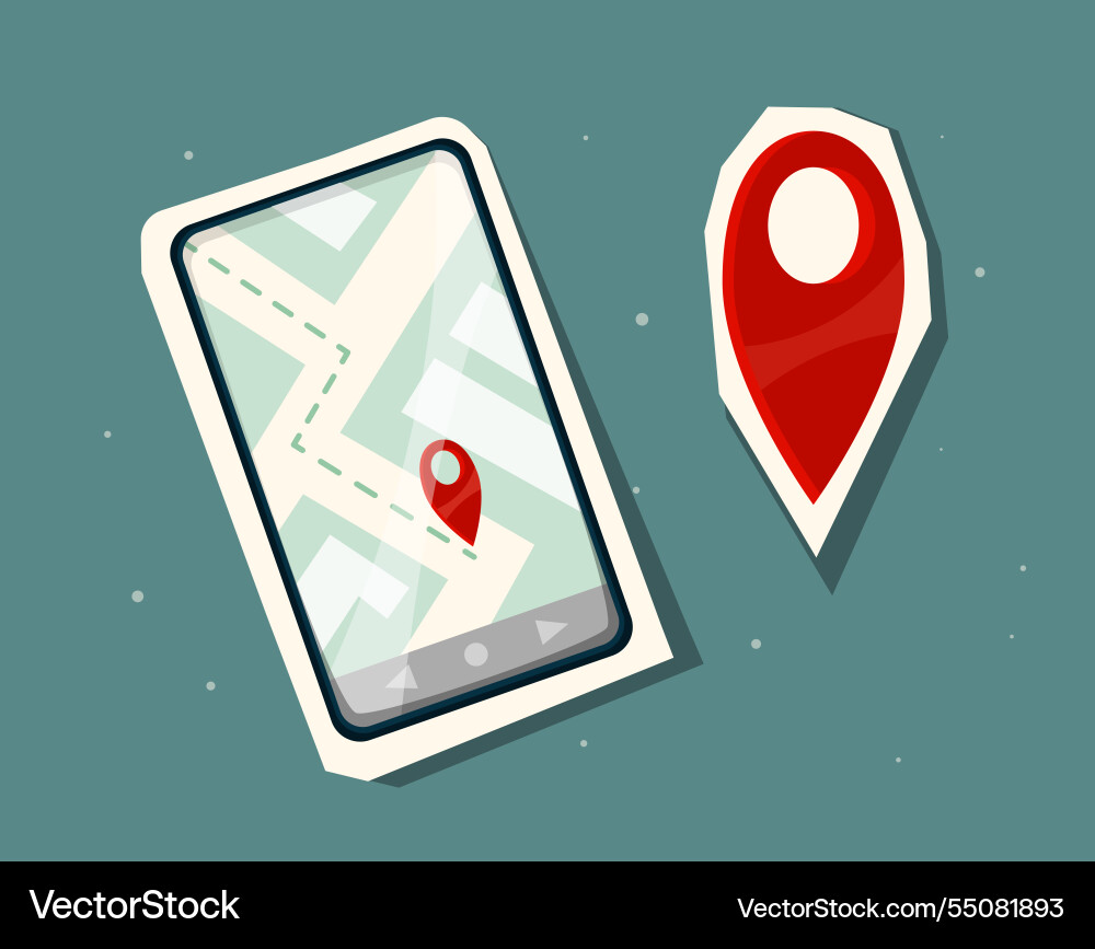 Smartphone Navigation Map vector image