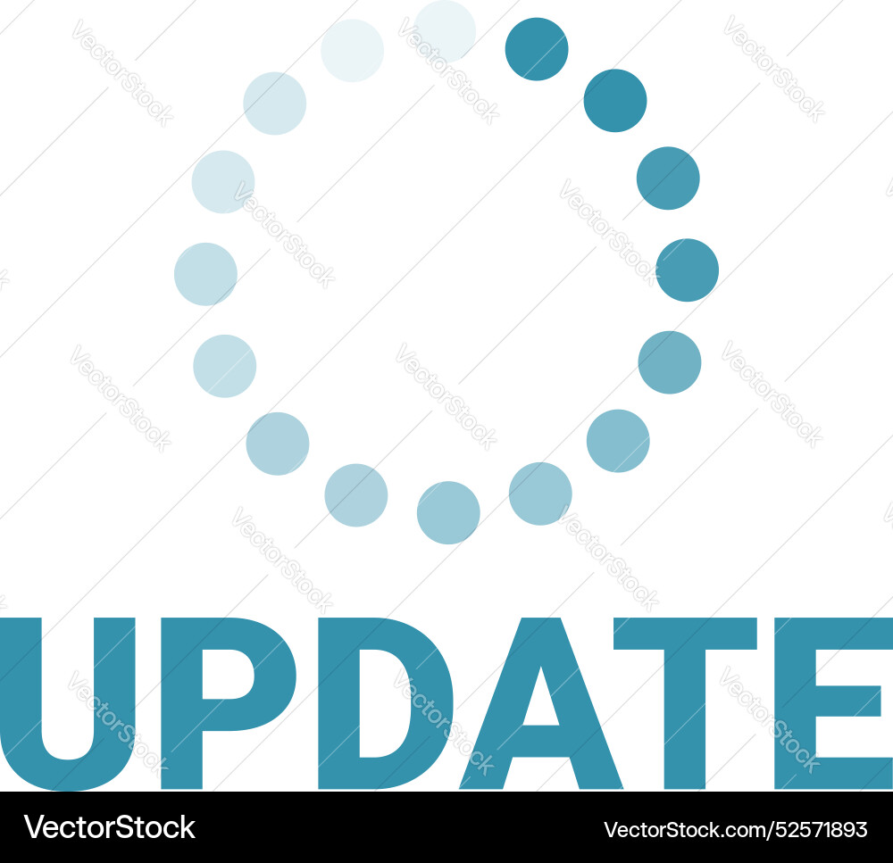 Software update progress bar showing updating Vector Image