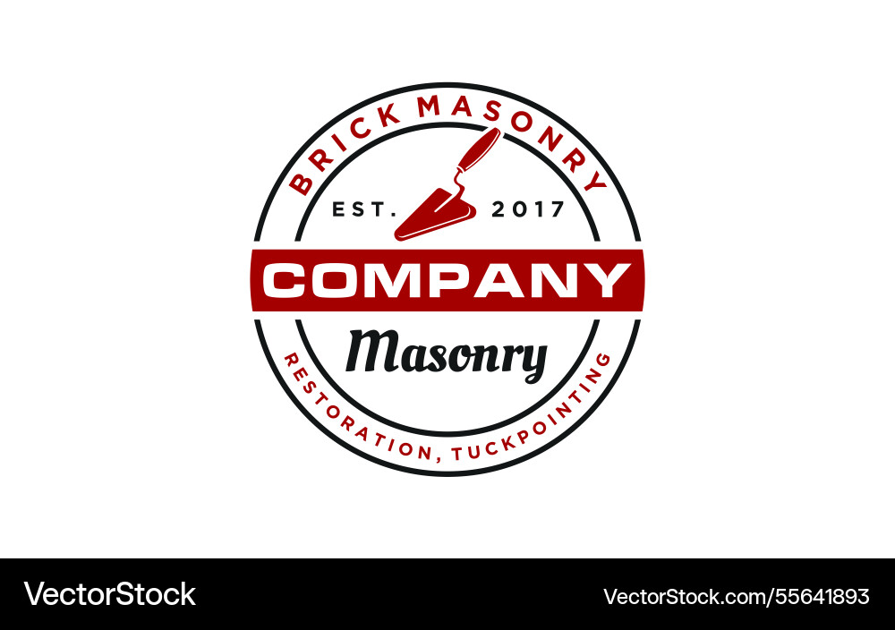 Vintage construction and brick wall labels Vector Image