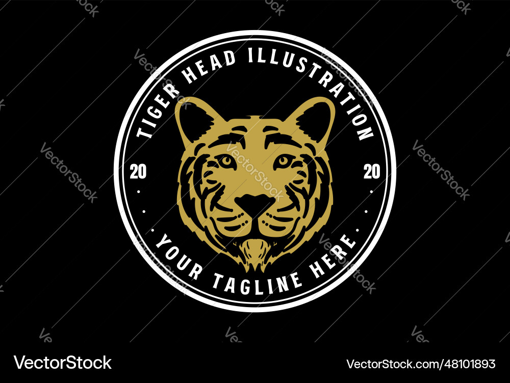 Vintage retro circular tiger jaguar leopard puma vector image