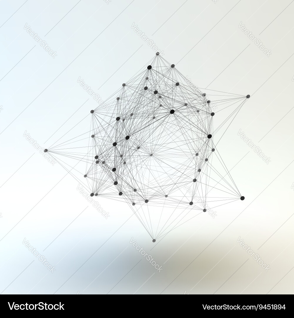 Connection structure wireframe vector image