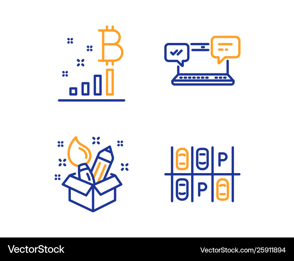 Creativity bitcoin graph and internet chat icons Creativity bitcoin graph and internet chat icons Vector Image