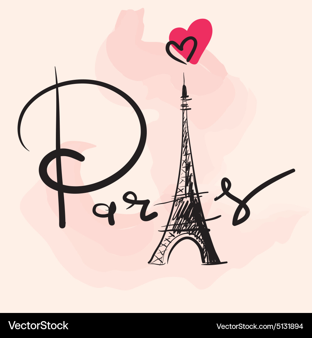 Eiffel Tower Sketch Vector Image