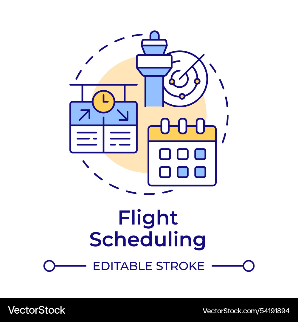 Flight scheduling multi color concept icon Vector Image