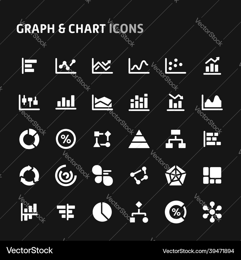 Graph chart icon set Graph chart icon set vector image