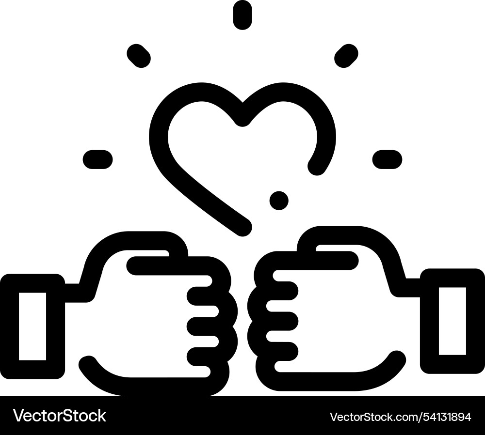 Handshake icon thin linear style design isolated Handshake icon thin linear style design isolated vector image