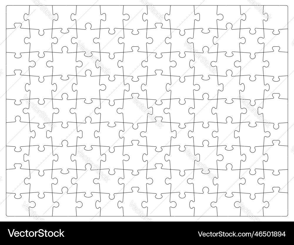 Jigsaw puzzle grid piece matching game template Jigsaw puzzle grid piece matching game template vector image