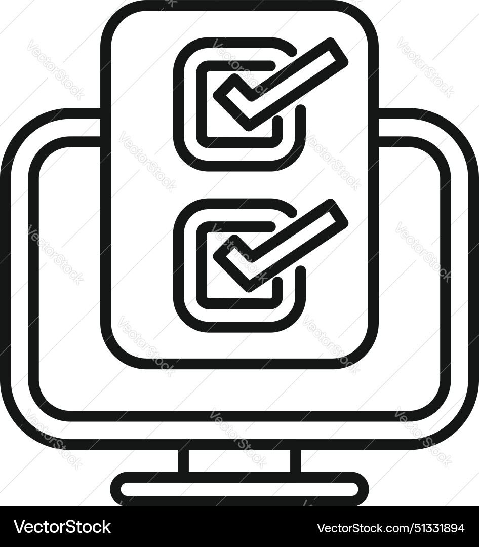 Line Art Icon eines Computermonitors der Anzeige Line Art Icon eines Computermonitors der Anzeige vektorbild