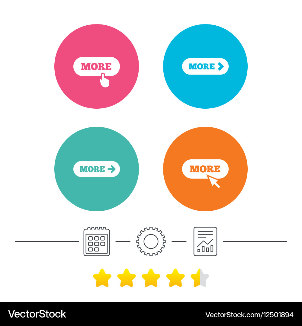 More with cursor pointer icon details symbols vector image
