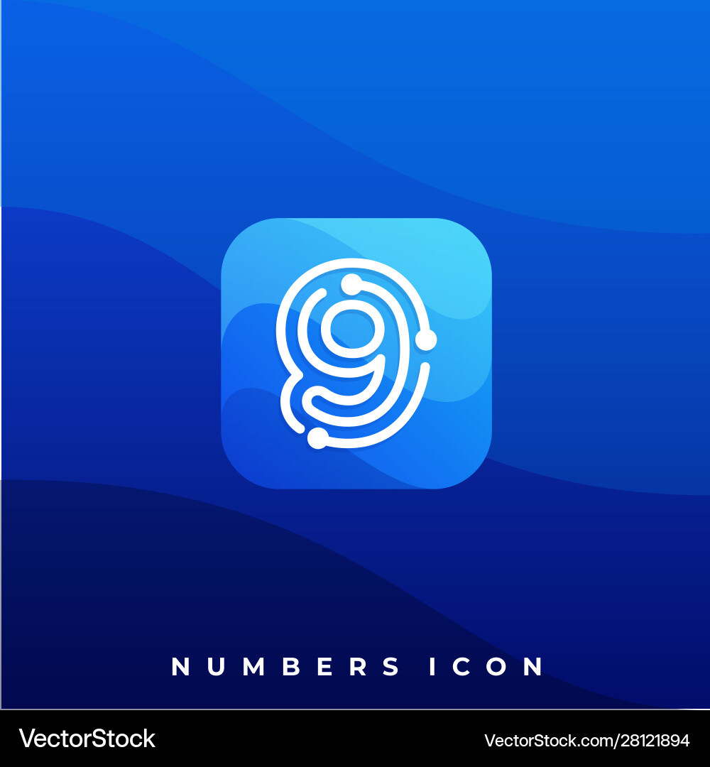 Numbers circuit application template Vector Image