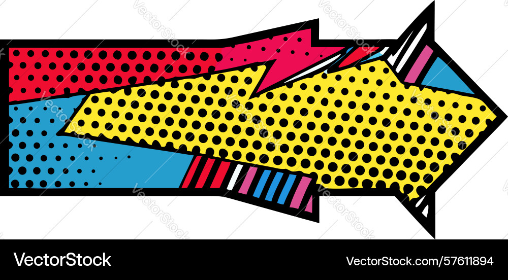 Pop art style directional arrow element design vector image