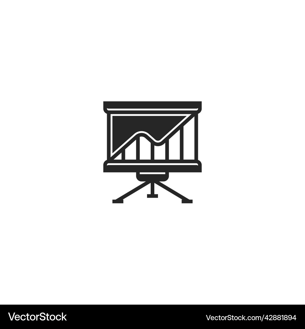 Presentation board line icon linear style sign Vector Image