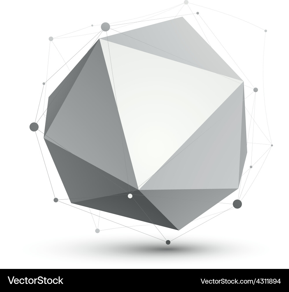 Spatial technological shape polygonal single color vector image