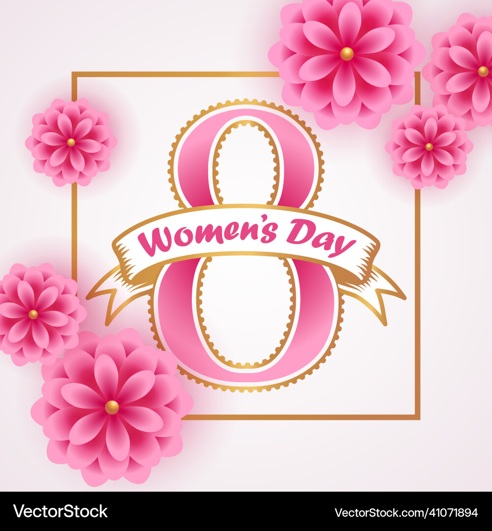 Womens day greeting card vector image